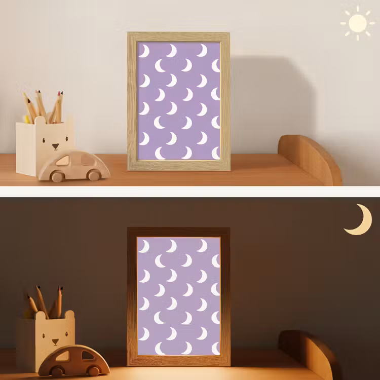 Manen - Patroon - Paars Light Box met kabel (Kinderlampje) klein 904 -sfeer3_kind