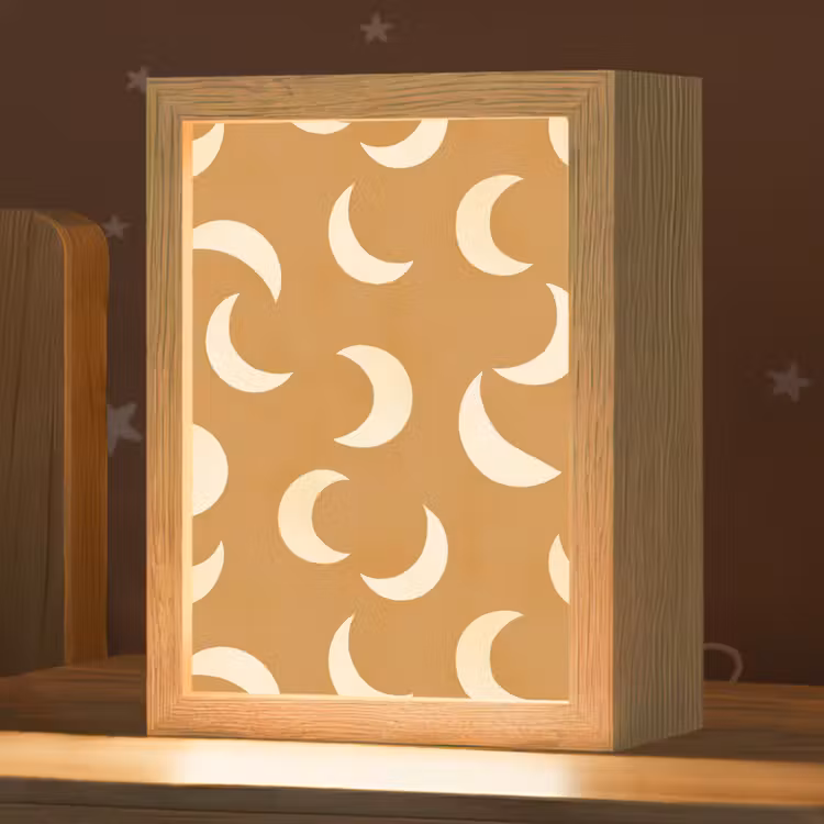 Manen - Patroon - Oker Light Box met kabel (Kinderlampje) klein 904 -zzz_3d_website