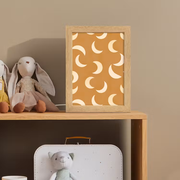 Manen - Patroon - Oker Light Box met kabel (Kinderlampje) klein 904 -sfeer2_kind