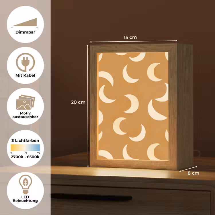 Manen - Patroon - Oker Light Box met kabel (Kinderlampje) klein 904 -USP_websiteoverzichtDE