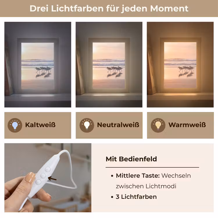 Zee - Vogels - Strand Light Box met kabel (Kinderlampje) klein -USP_lichtkleurDE