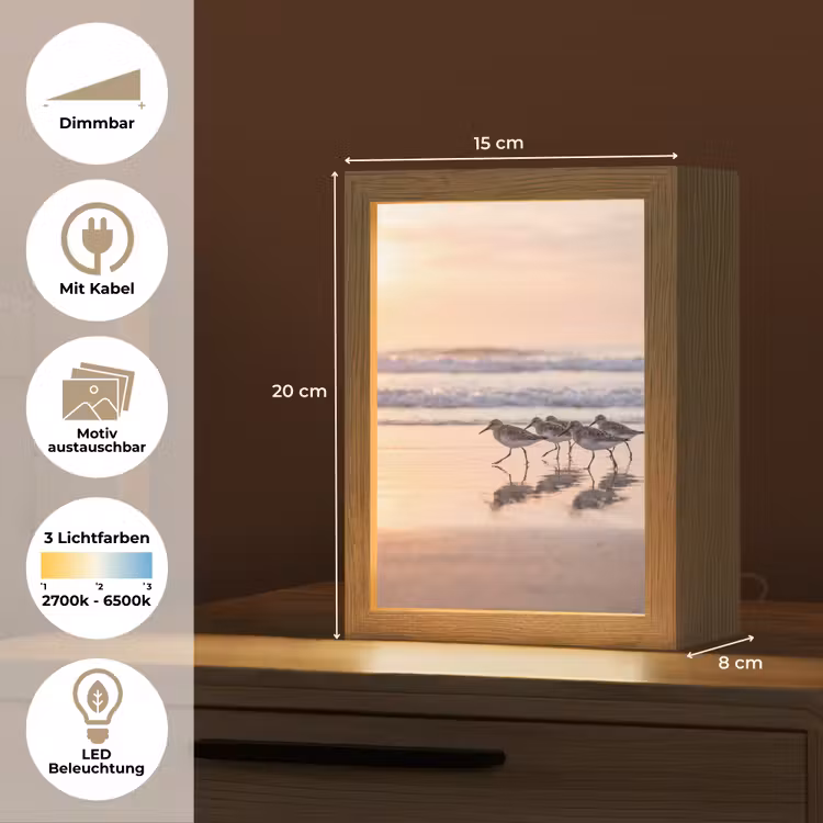 Zee - Vogels - Strand Light Box met kabel (Kinderlampje) klein -USP_websiteoverzichtDE
