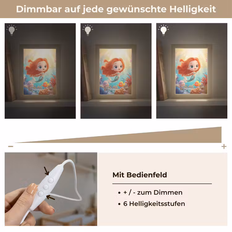 Zeemeermin - Water - Vissen - Rood Light Box met kabel klein -USP_dimbaarDE