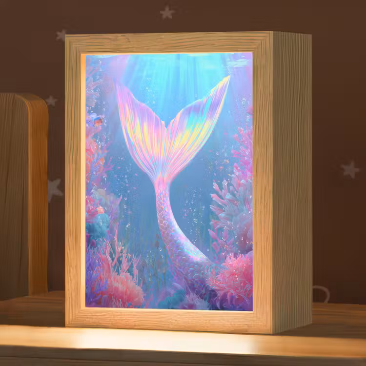 Zeemeerminnenstaart - Koraal - Water Light Box met kabel klein -zzz_3d_website