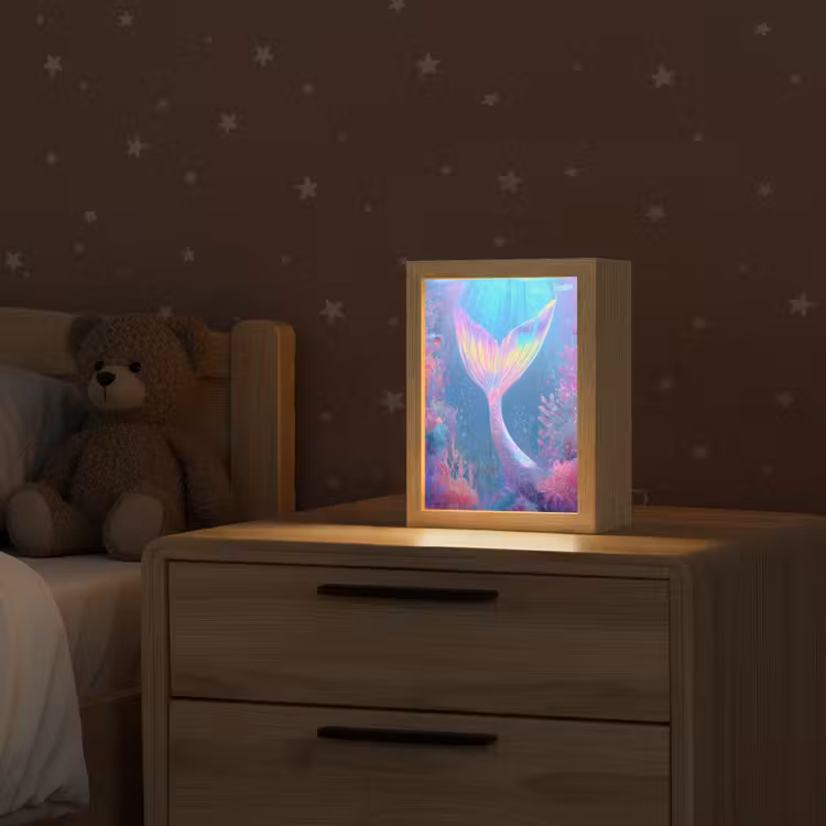 Zeemeerminnenstaart - Koraal - Water Light Box met kabel klein -sfeer1_kind