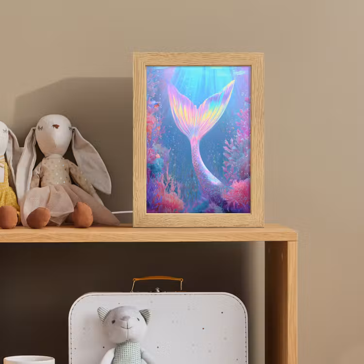 Zeemeerminnenstaart - Koraal - Water Light Box met kabel klein -sfeer2_kind