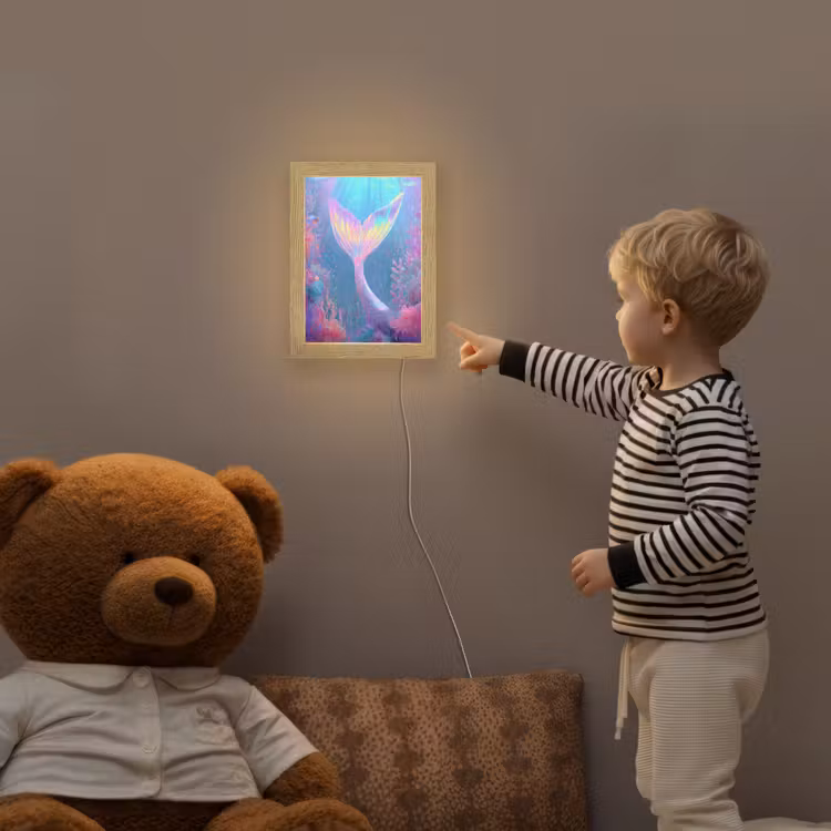 Zeemeerminnenstaart - Koraal - Water Light Box met kabel klein -sfeer4a_kind
