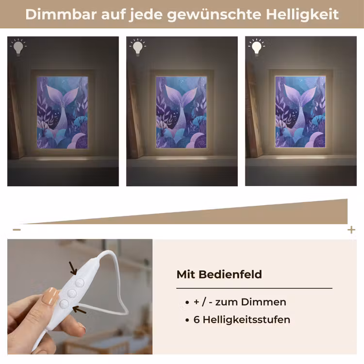 Zeemeerminnenstaart - Onderwaterplanten - Paars - Blauw Light Box met kabel klein -USP_dimbaarDE