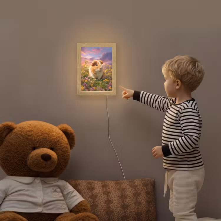 Cavia - Kleurrijk - Bloemen Light Box met kabel klein -sfeer4a_kind