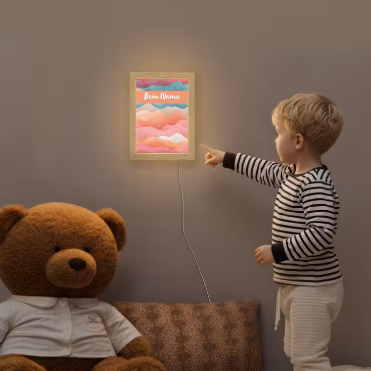 Abstract - Golven - Heuvels - Kleurrijk Light Box met kabel (Kinderlampje) klein -sfeer4a_kind