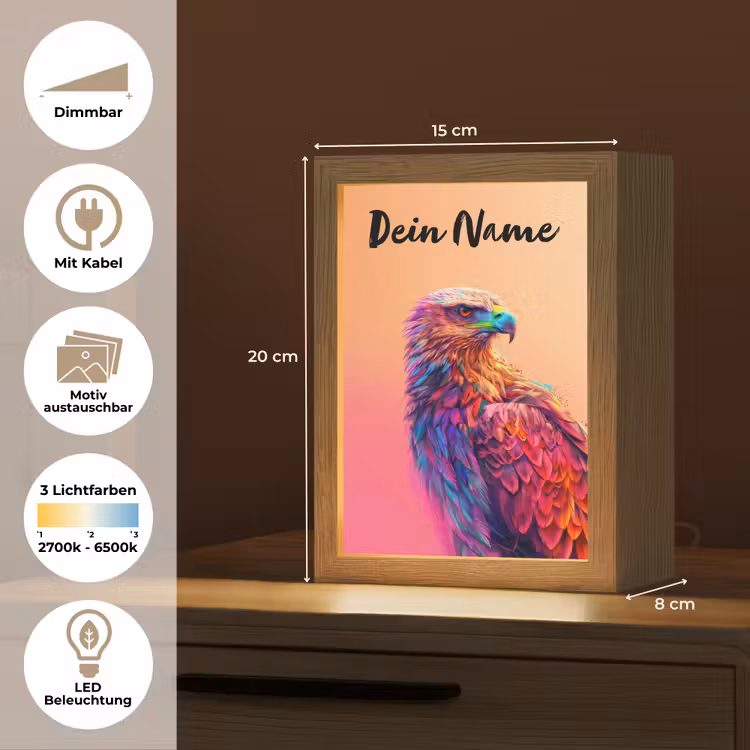 Arend - Vogel - Kleurrijk - Dier Light Box met kabel (Kinderlampje) klein -USP_websiteoverzichtDE