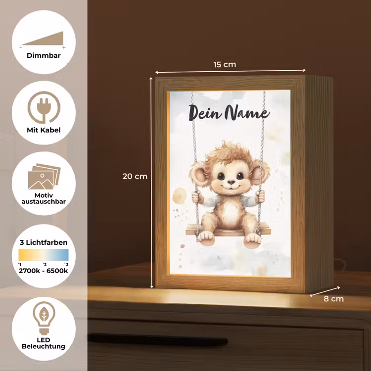 Aap - Dier - Kinderen Light Box met kabel (Kinderlampje) klein -USP_websiteoverzichtDE