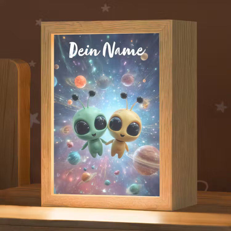 Aliens - Ruimte - Planeten Light Box met kabel (Kinderlampje) klein -zzz_3d_website