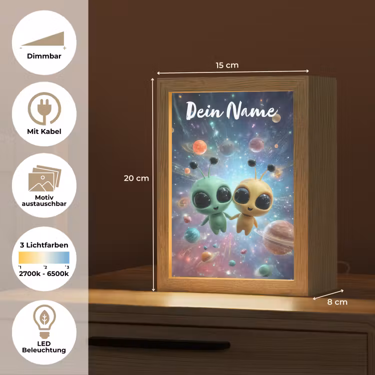 Aliens - Ruimte - Planeten Light Box met kabel (Kinderlampje) klein -USP_websiteoverzichtDE