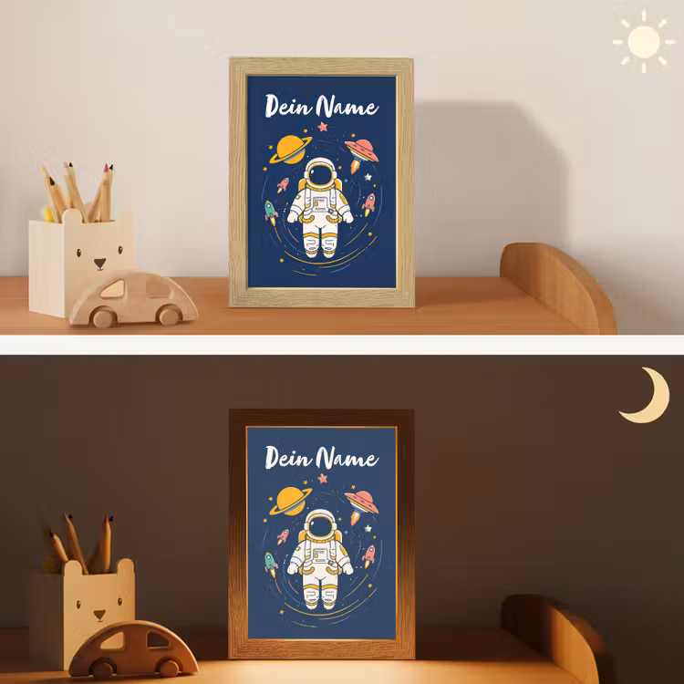 Astronaut - Planeten - Raket Light Box met kabel (Kinderlampje) klein -sfeer3_kind