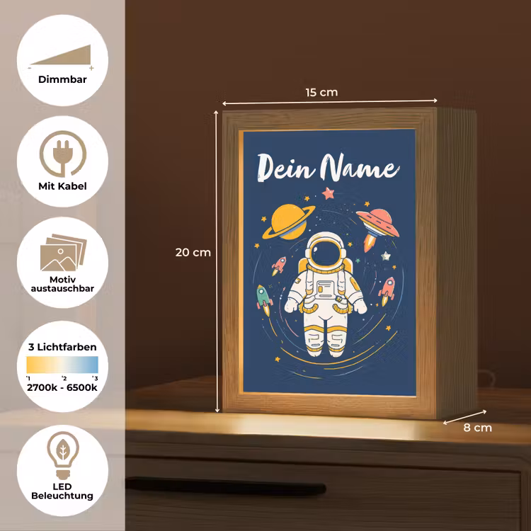 Astronaut - Planeten - Raket Light Box met kabel (Kinderlampje) klein -USP_websiteoverzichtDE