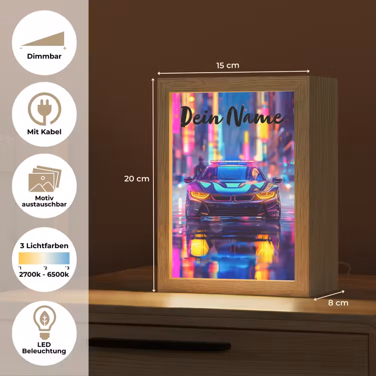 Auto - Politie - Stad - Jongens - Kleurrijk Light Box met kabel (Kinderlampje) klein -USP_websiteoverzichtDE