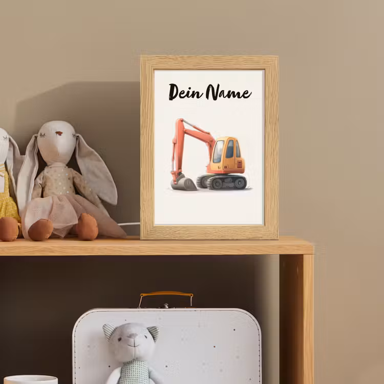 Graafmachine - Getekend - Oranje Light Box met kabel (Kinderlampje) klein -sfeer2_kind