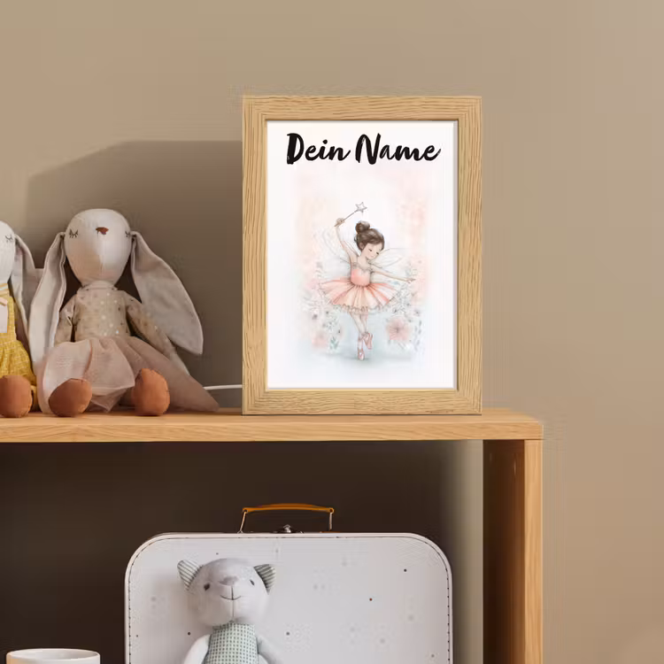Ballerina - Fee - Roze Light Box met kabel (Kinderlampje) klein -sfeer2_kind