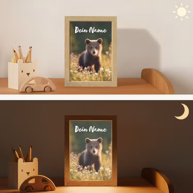 Beer - Bloemenveld - Gras Light Box met kabel (Kinderlampje) klein -sfeer3_kind