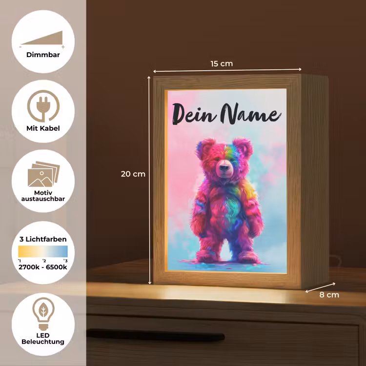 Beer - Kleurrijk - Dier Light Box met kabel (Kinderlampje) klein -USP_websiteoverzichtDE