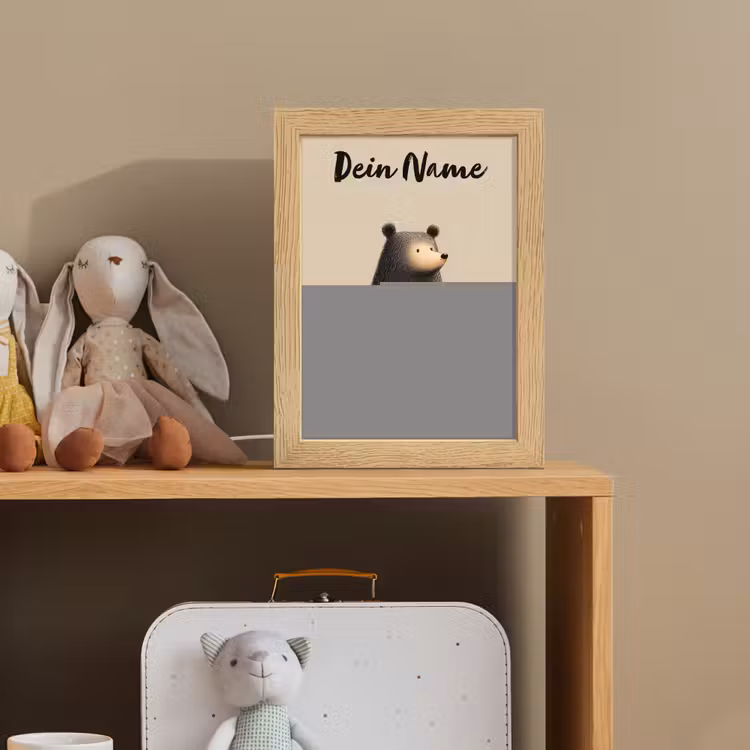 Beer - Donkerbruin - Minimalistisch Light Box met kabel (Kinderlampje) klein -sfeer2_kind