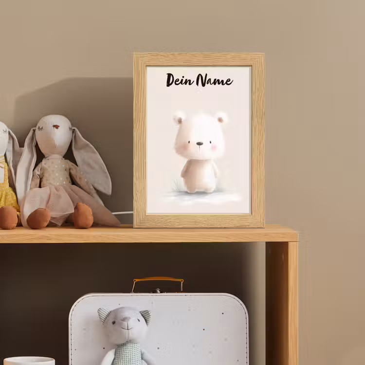 Beertje - Sneeuwvlokje - Wit - Pluizig Light Box met kabel (Kinderlampje) klein -sfeer2_kind