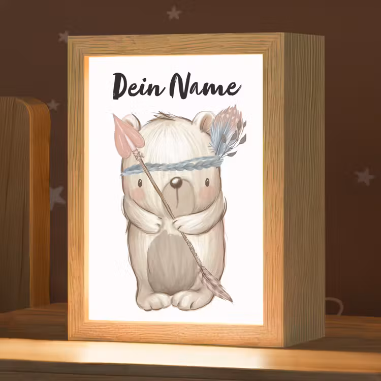 Beer - Dier - Bosdieren Light Box met kabel (Kinderlampje) klein -zzz_3d_website