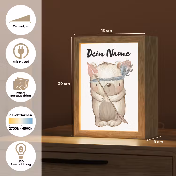 Beer - Dier - Bosdieren Light Box met kabel (Kinderlampje) klein -USP_websiteoverzichtDE