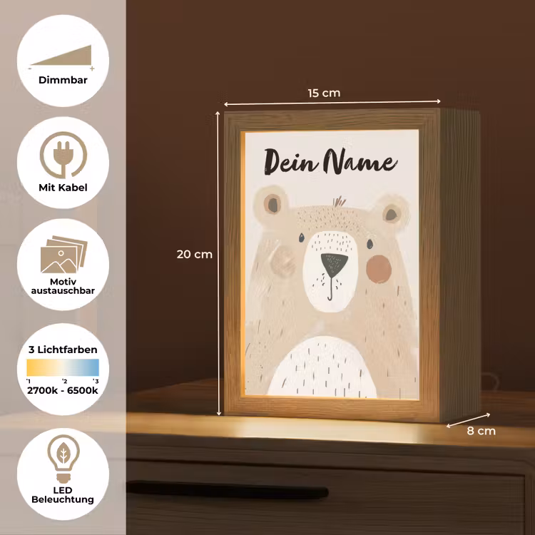 Beer - Dier - Wilde dieren Light Box met kabel (Kinderlampje) klein -USP_websiteoverzichtDE