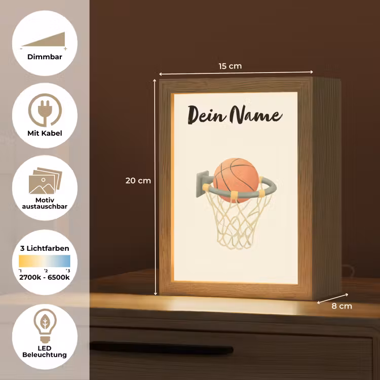 Basketbal - Net - Oranje Light Box met kabel (Kinderlampje) klein -USP_websiteoverzichtDE