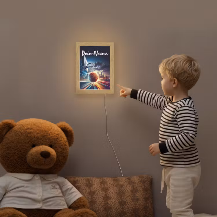 Basketbal - Sport - Basket - Stad Light Box met kabel (Kinderlampje) klein -sfeer4a_kind