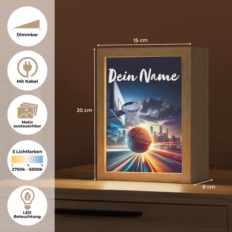 Basketbal - Sport - Basket - Stad Light Box met kabel (Kinderlampje) klein -USP_websiteoverzichtDE