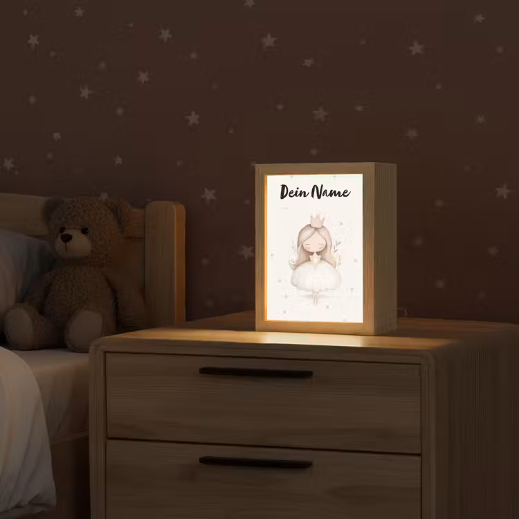 Blaadjes - Ballerina - Stippen - Kroon Light Box met kabel (Kinderlampje) klein -sfeer1_kind