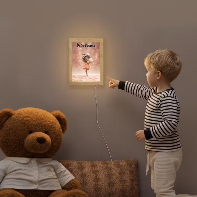 Bloemenfee - Roze - Meisje Light Box met kabel (Kinderlampje) klein -sfeer4a_kind