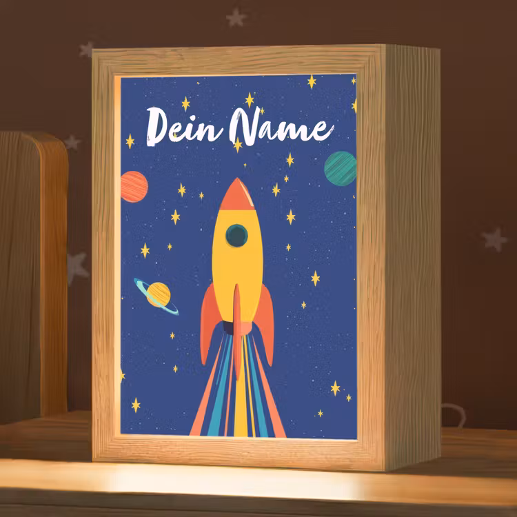 Kleurrijk - Raket - Ruimte Light Box met kabel (Kinderlampje) klein -zzz_3d_website