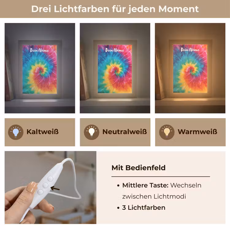 Kleurrijk - Regenboog - Spiraal Light Box met kabel (Kinderlampje) klein -USP_lichtkleurDE