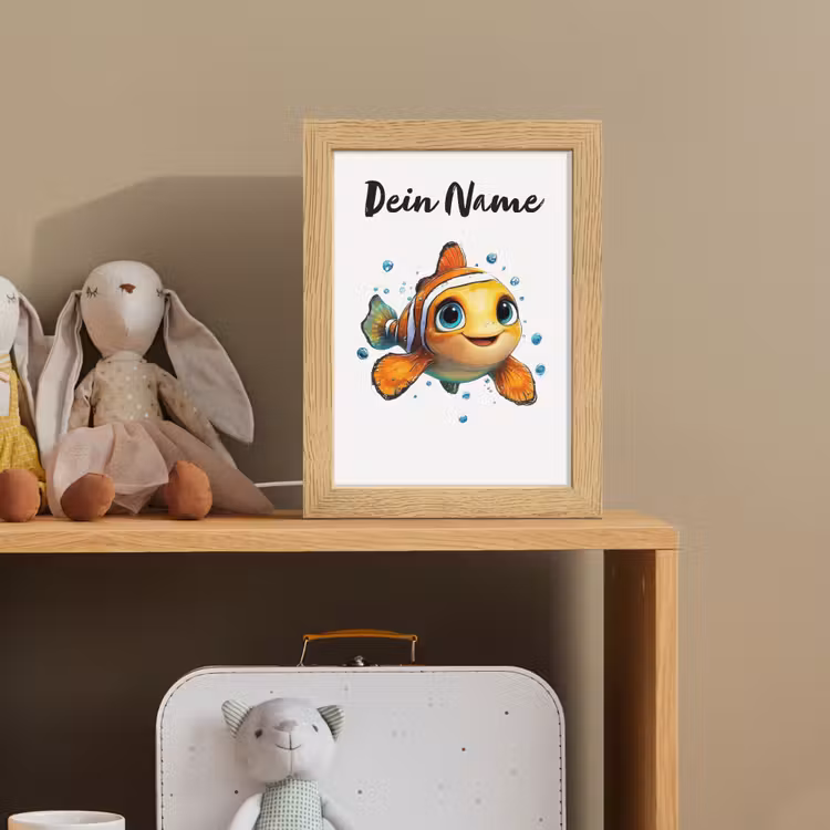 Clownvis - Oranje - Vis - Water Light Box met kabel (Kinderlampje) klein -sfeer2_kind