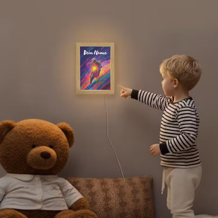 Crossmotor - Neonkleuren - Lijnen - Helm Light Box met kabel (Kinderlampje) klein -sfeer4a_kind
