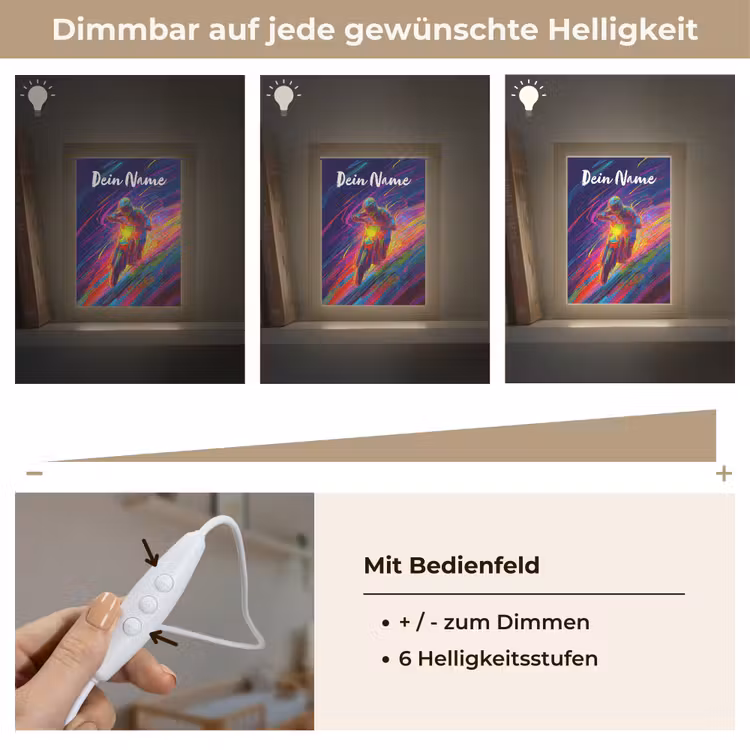 Crossmotor - Neonkleuren - Lijnen - Helm Light Box met kabel (Kinderlampje) klein -USP_dimbaarDE
