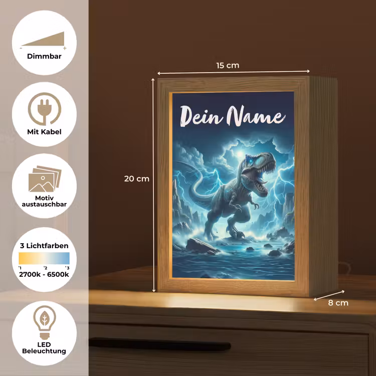 Dino - Blauw - Jongens Light Box met kabel (Kinderlampje) klein -USP_websiteoverzichtDE