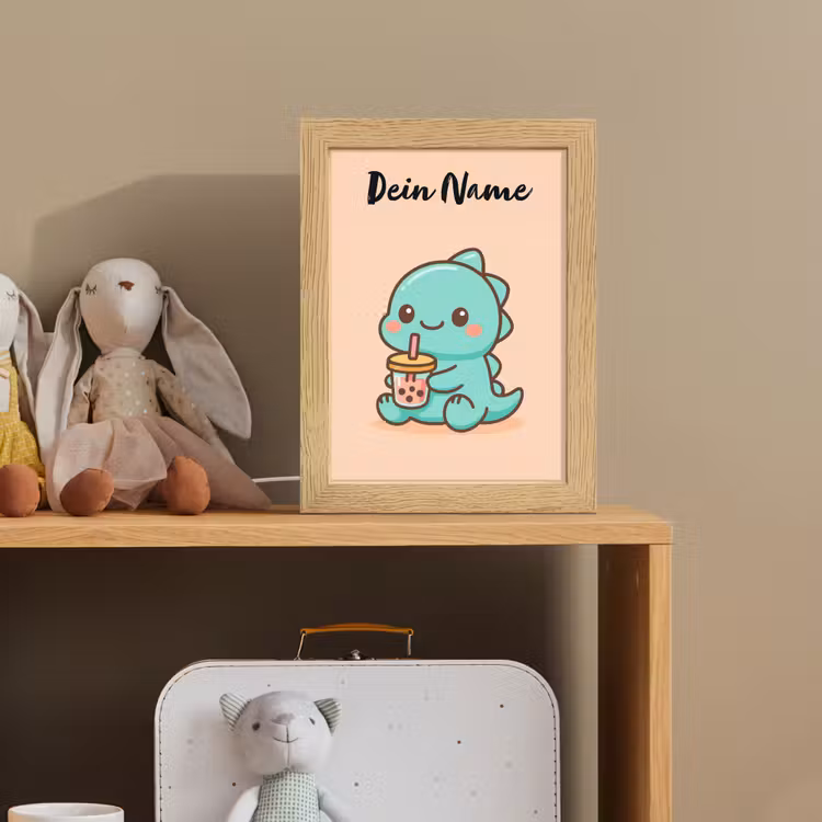 Dino - Boba - Turquoise Light Box met kabel (Kinderlampje) klein -sfeer2_kind