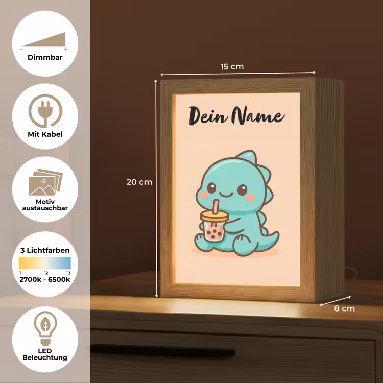 Dino - Boba - Turquoise Light Box met kabel (Kinderlampje) klein -USP_websiteoverzichtDE