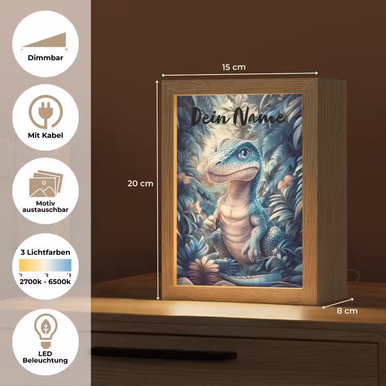 Dino - Jungle - Blauw Light Box met kabel (Kinderlampje) klein -USP_websiteoverzichtDE