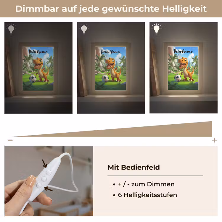 Dino - Voetbal - Groen Light Box met kabel (Kinderlampje) klein -USP_dimbaarDE
