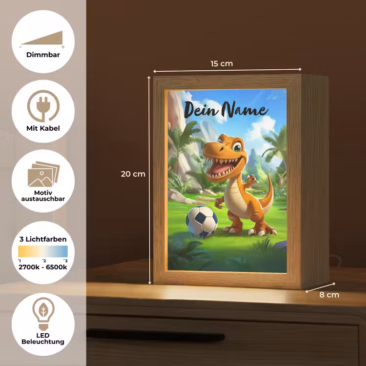 Dino - Voetbal - Groen Light Box met kabel (Kinderlampje) klein -USP_websiteoverzichtDE