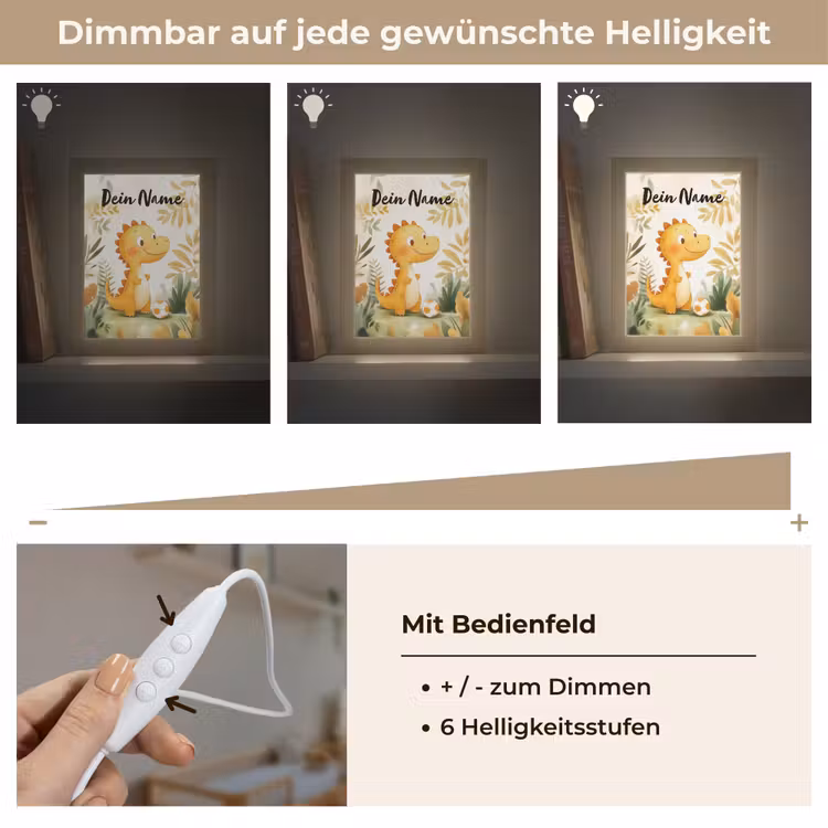 Dino - Voetbal - Oranje Light Box met kabel (Kinderlampje) klein -USP_dimbaarDE