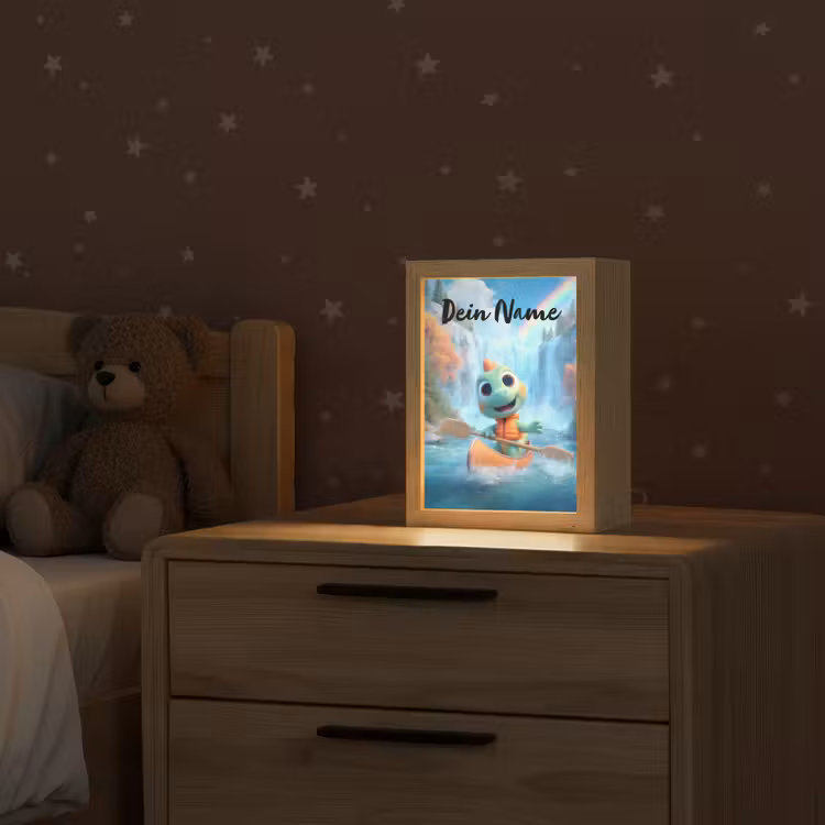 Dino - Natuur - Waterval Light Box met kabel (Kinderlampje) klein -sfeer1_kind