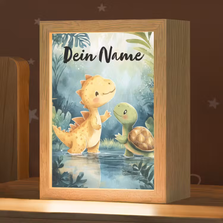 Dino - Schildpad - Jungle Light Box met kabel (Kinderlampje) klein -zzz_3d_website