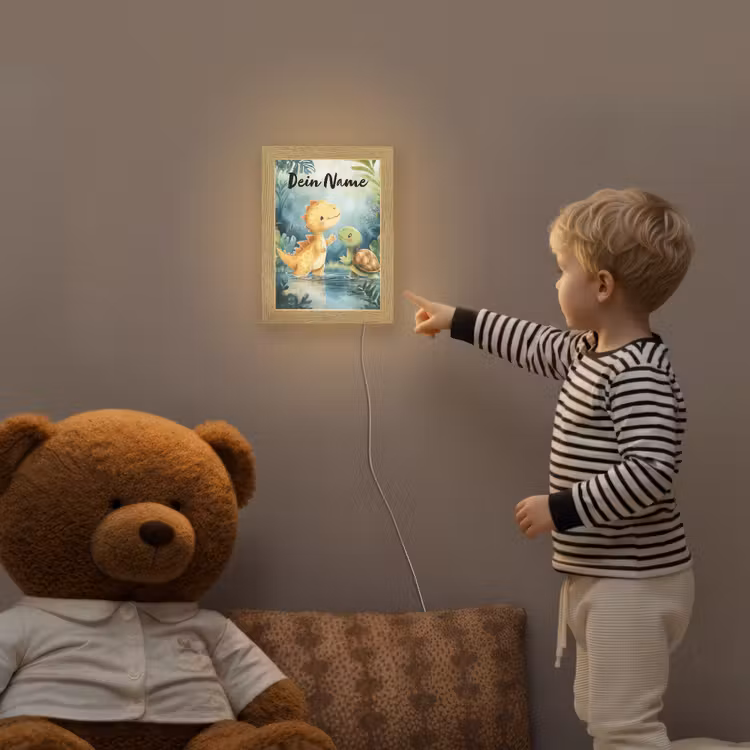 Dino - Schildpad - Jungle Light Box met kabel (Kinderlampje) klein -sfeer4a_kind
